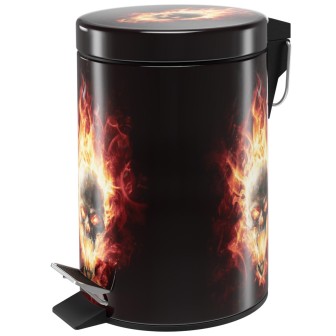 Kosmetikeimer Totenkopf in Flammen 3 Liter