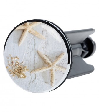 Waschbeckenstöpsel Seesterne Grau