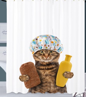 Duschvorhang Shower Cat 180 x 200 cm