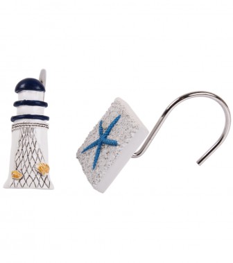 12 Duschvorhangringe Meeresbrise