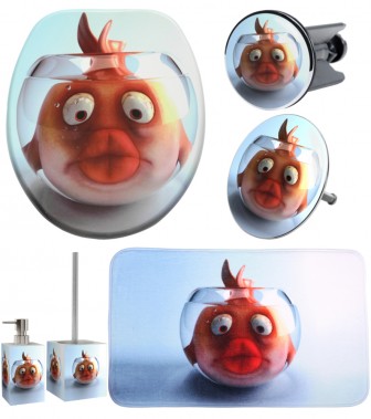 6-teiliges Badezimmer Set Goldfisch