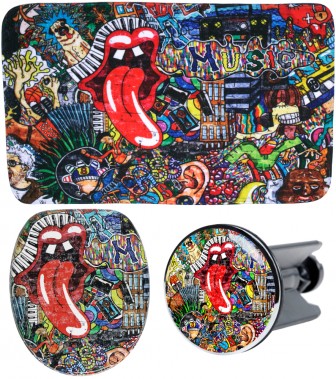 3-teiliges Badezimmer Set Graffiti