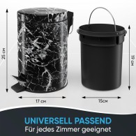 Kosmetikeimer Marmor Schwarz 3 Liter