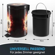 Kosmetikeimer Totenkopf in Flammen 3 Liter