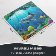 Badematte Delphin Korallen 53 x 53 cm