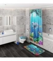 Badematte Delphin Korallen 53 x 53 cm
