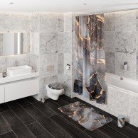 Badteppich Marmor Abstrakt 50 x 80 cm