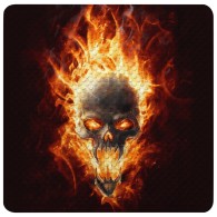 Badematte Totenkopf in Flammen 53 x 53 cm